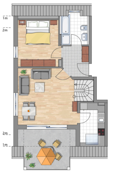 Grundriss 2. OG Maisonettewohnung Augsburg / Haunstetten
