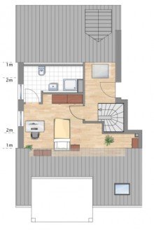 Grundriss Dachspitz Toplage Haunstetten - moderne Maisonette - gro�er Balkon