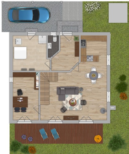 ILLUSTRATION EG Einfamilienhaus Horgau