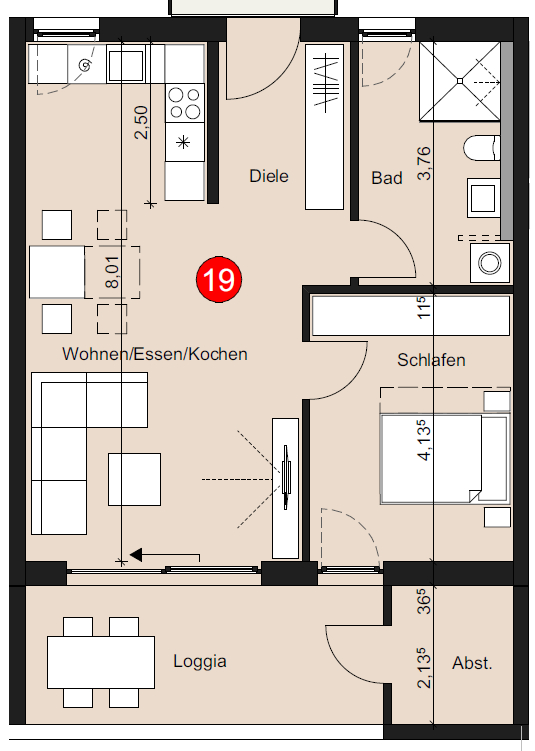 ILLUSTRATION Etagenwohnung G�nzburg