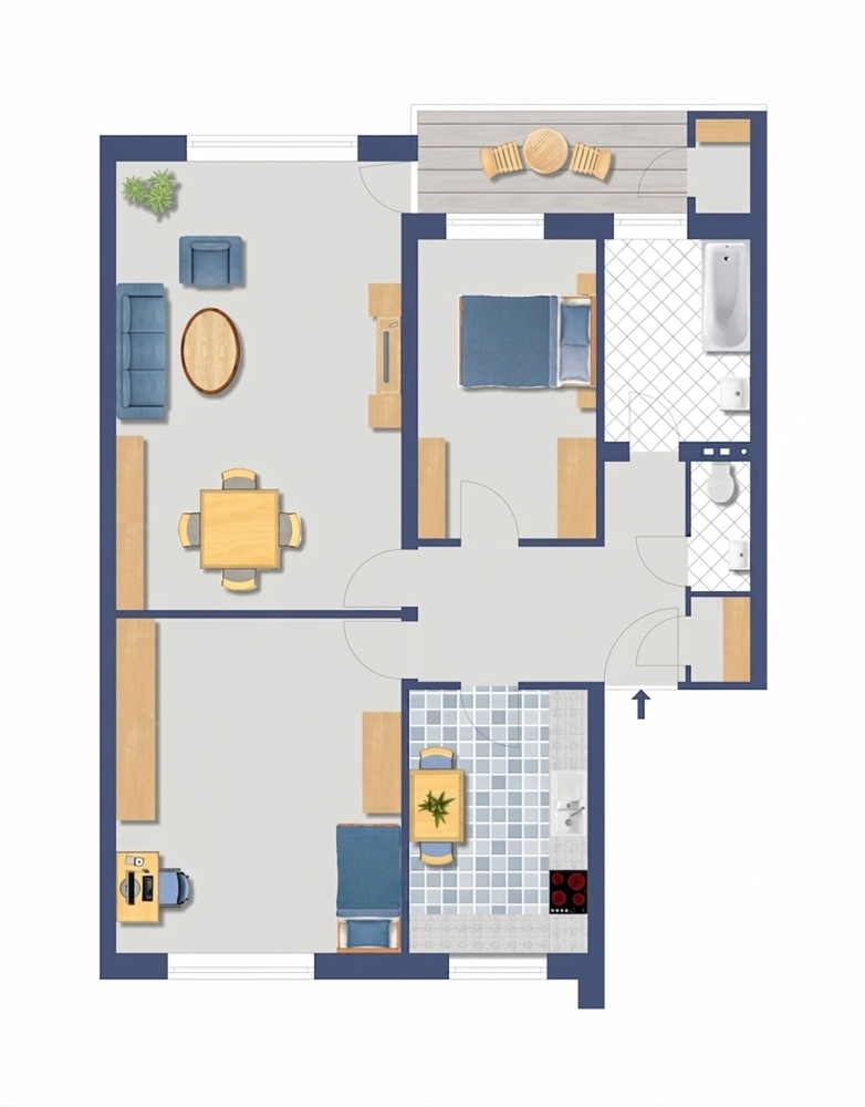 ILLUSTRATION Etagenwohnung M�nchen