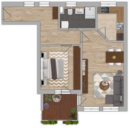ILLUSTRATION Etagenwohnung Augsburg