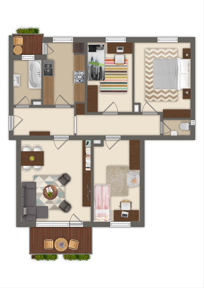 ILLUSTRATION Etagenwohnung M�nchen