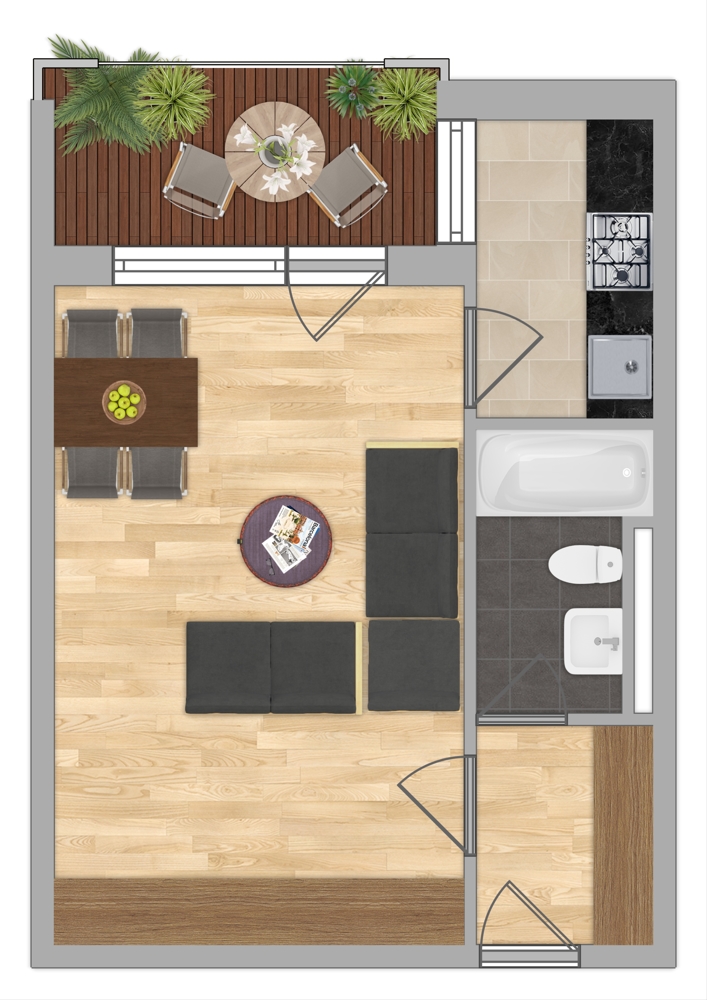 ILLUSTRATION Etagenwohnung Augsburg