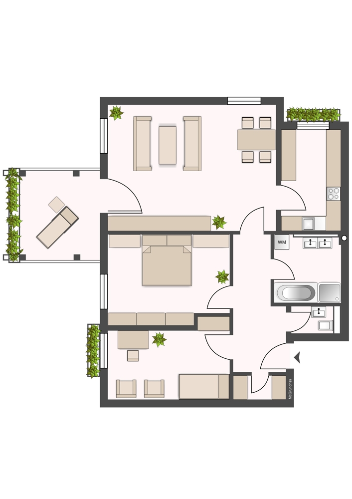 ILLUSTRATION Etagenwohnung Augsburg / Haunstetten