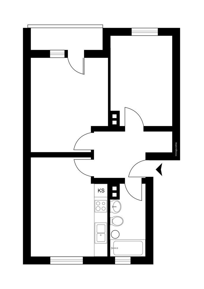 Grundrissillustration Etagenwohnung Augsburg