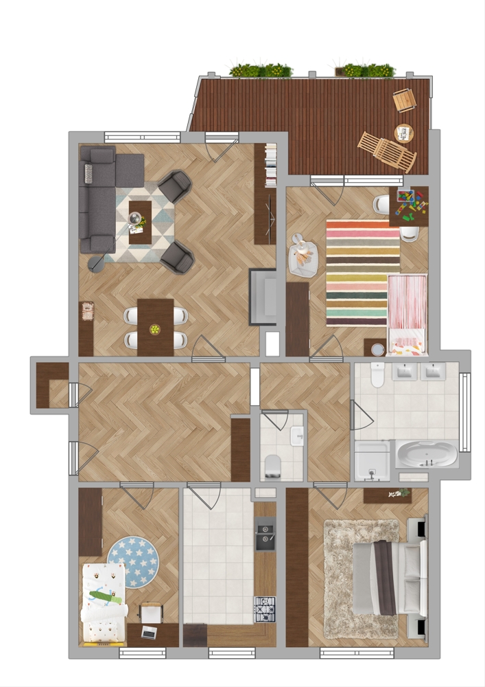 ILLUSTRATION Etagenwohnung Aystetten