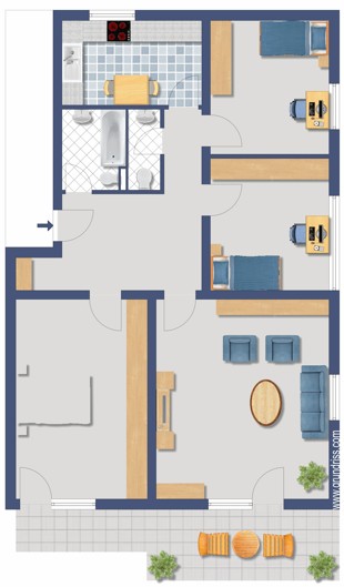 ILLUSTRATION Erdgeschosswohnung M�nchen